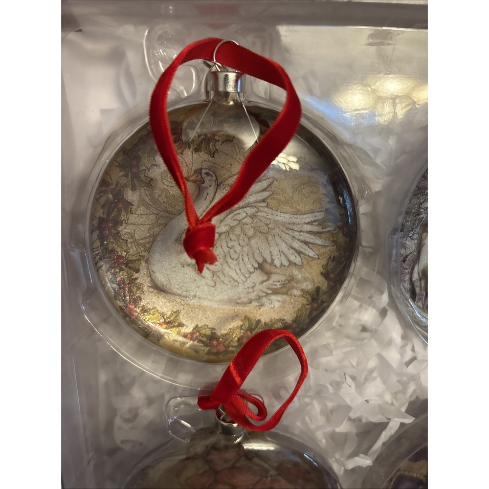 Vtg Limited Edition Glass Dome Ornaments Pottery Barn Twelve Days of Christmas - Picture 10 of 16